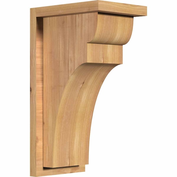 Ekena Millwork Yorktown Smooth Corbel w/Backplate, Western Red Cedar, 7 1/2"W x 10"D x 18"H COR08X10X18YOR01SWR - main